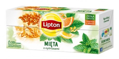 Lipton Mięta z Cytrusami Herbata Ziołowa 20x1.3g