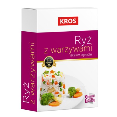 Ryż biały z warzywami 2 x 125 g saszetki 250g Kros