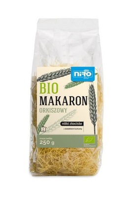 MAKARON ORKISZOWY Z KURKUMĄ nitki BIO 250 g - NIRO