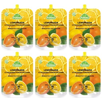 Zestaw 6 x Lemoniada cytryna pomarańcza koncentrat