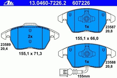 КОЛОДКИ ТОРМОЗНОЙ AUDI TT 06- Z ДАТЧИК.