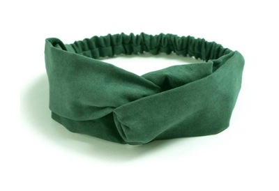 Opaska do włosów na gumce turban węzeł zielona