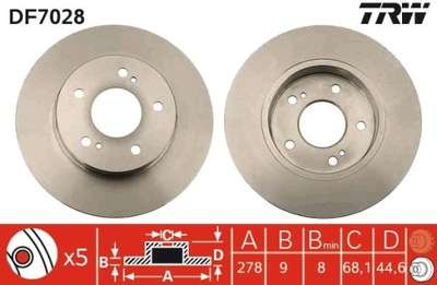 2X ДИСК ГАЛЬМІВНИЙ NISSAN ЗАД MAXIMA 2,0-3,5 95-03 DF7028