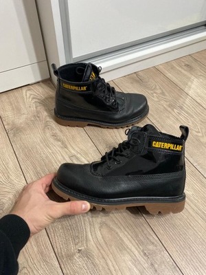 CATERPILLAR CAT BUTY TRAPERY SKÓRZANE DAMSKIE CZARNE LAKIEROWANE 40