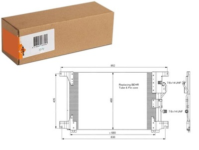Конденсатор кондиціонера 680x460x18 mercedes actros actros mp2 mp3 фото №1