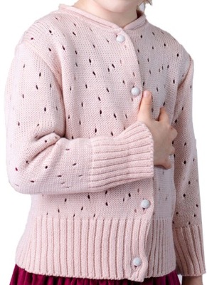 Sweterek rozpinany dla dziewczynki różowy r. 104