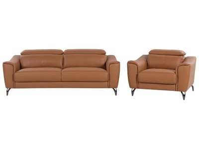 Zestaw wypoczynkowy sofa fotel skórzany