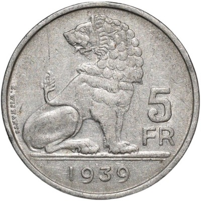 Belgia 5 franków 1939 BELGIE - BELGIQUE