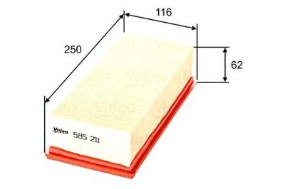 VALEO FILTRO AIRE MCC MITSUBISHI VALEO  