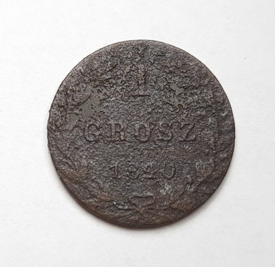 Stara moneta 1 Grosz Polski chyba 1840 Polska