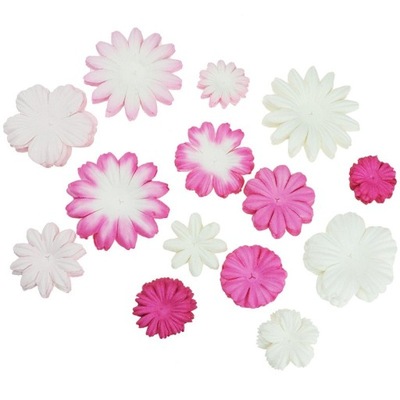 Kwiaty / płatki papierowe - mix różowy - 100szt