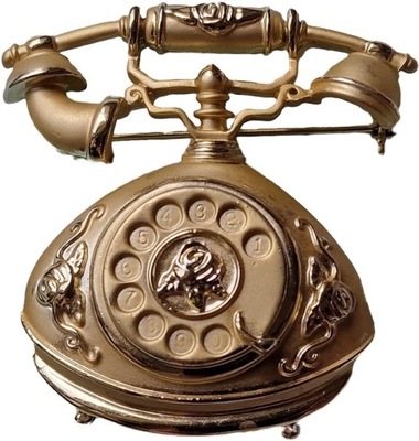 VINTAGE BROSZA STARY TELEFON W STYLU ART DECO