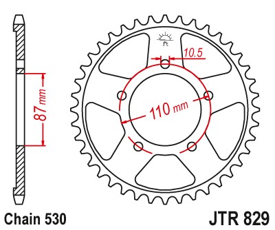 PIGNON ARRIÈRE D'ACIER JTR829.45ZBK DIMENSION 530 - milautoparts-fr.ukrlive.com