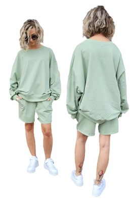 S162 PISTACJA LETNI OBSZERY OVERSIZE SZORTY XL/XXL