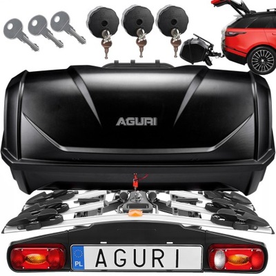 БАГАЖНИК ВЕЛОСИПЕДНЫЙ AGURI ACTIVE BIKE 3 BOX BAGAŻOWY КОФР NA КРЮК SILVER 340L