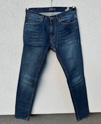 ZARA MAN 42 stylowe granatowe spodnie jeansowe