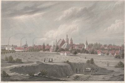ŻARY. Widok na miasto. połowa XIX wieku
