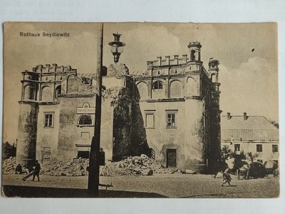 Pocztówka Rathaus Seydlitz Szydłowiec ruiny 1918 zniszczenia wojenne