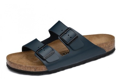 Birkenstock klapki męskie granatowe skórzane 40