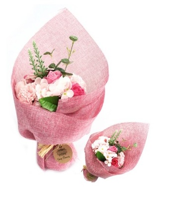 Różowy Flower Box Bukiet Mydlany Rocznica ślubu Podziękowanie Prezent