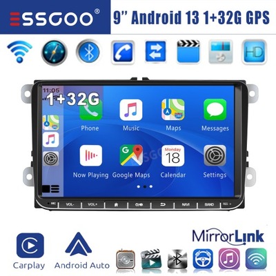 RADIO DE AUTOMÓVIL PARA VW EOS T5 BORA PASSAT POLO ANDROID 13 32G CARPLAY GPS  