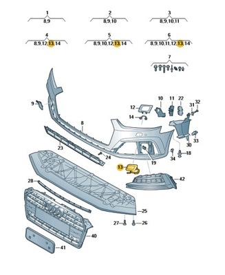 Заглушка розпилювача лампи ліва audi a5 b9 фото №1