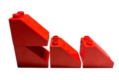DS NOWE Lego Duplo klocek daszek czerwony 4szt