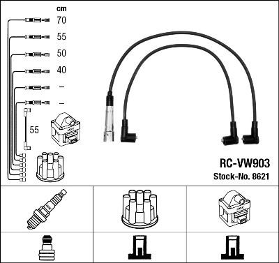 NGK 8621 КОМПЛЕКТ ТРУБОК ZAPŁONOWYCH