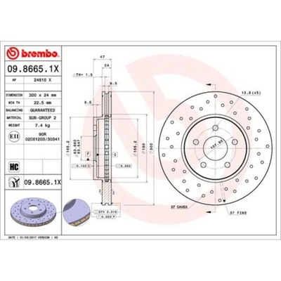 DISCO DE FRENADO BREMBO 09.8665.1X  