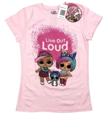 Koszulka dziecięca dziewczynka T-Shirt L.O.L SURPRISE MGA r. S Lalki Brokat