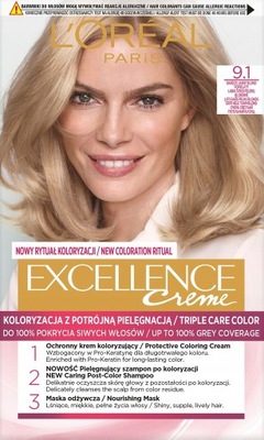 Loreal Excellence Farba 9.1 JASNY POPIELATY BLOND