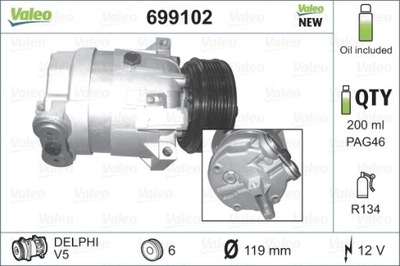 COMPRESOR DE ACONDICIONADOR OPEL VECTRA B VAL699102  