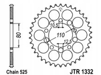 ENGRANAJE PARTE TRASERA JT 42-ZEBY SPEEDMASTER 865 2005-14  