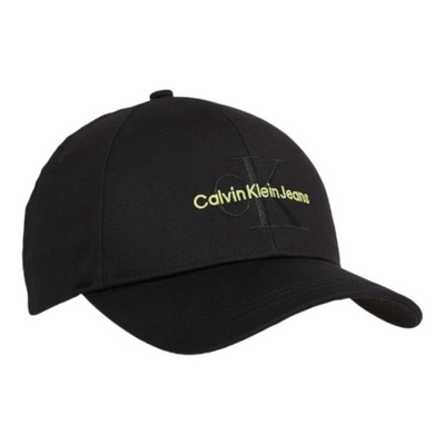 CALVIN KLEIN CZAPKA Z DASZKIEM MONOGRAM CAP CZARNA