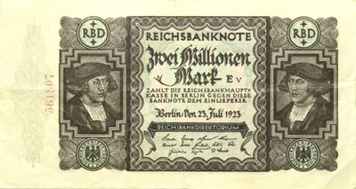 Niemcy BANKNOT 2 Miliony Marek 1923 Rosenberg: 89