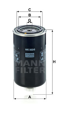 Фильтр топлива mann-filter wk 950/6 фильтр топлива фото №1