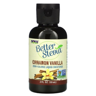 Better Stevia Cynamon i wanilia 59ml NOW Foods