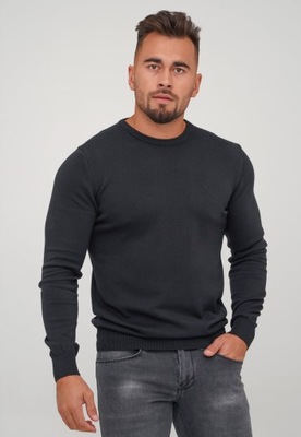 Sweter męski Czarny 100 bawełna - XL