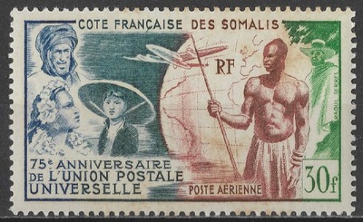 Francuskie Wybrzeże Somalii - kultura,UPU* (1949) SW 309