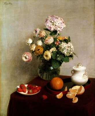 H. Fantin Latour - Kwiaty i owoce - 50x40