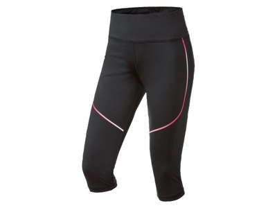 3/4 Legginsy sportowe damskie fitness CZARNE Crivit *M