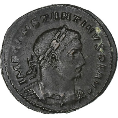 Constantine I, Follis, 307-308, Trier, Brązowy, AU