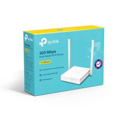 TP-LINK Router WR844N WiFi 4 2,4GHz N300 300Mb/s 1xWAN 4xLAN 10/100Mb/s