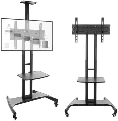 Stojak TV Podłogowy do Telewizora 32-70 cali z półkami Mobilny LED LCD