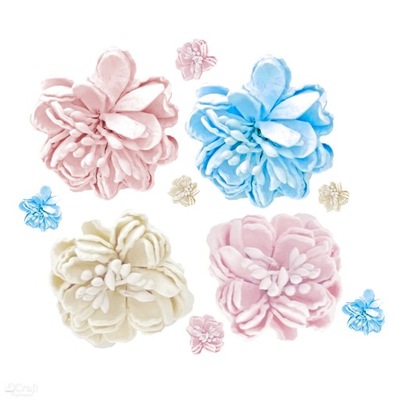 Kwiaty Kamelie papierowe pastelowe 10 sztuk, Dp Cr