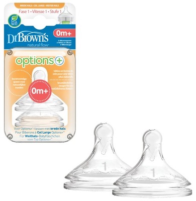 DR BROWN'S 2x SMOCZEK OPTIONS+ DO SZEROKIEJ BUTELKI 0-3M POZIOM 1 WN1201