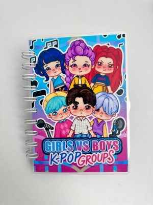 MINI K-POP Demon Hunters łowczynie Huntrix książka na rzepy w formacie A6