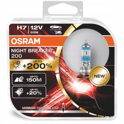 OSRAM LUZ H7 12V 55W PX26D NIGHT BREAKER 200 PARA +200% +150M DUO MALETERO  