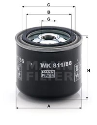 FILTRO COMBUSTIBLES MANN WK811/86  