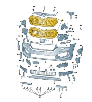 Решітка радіатора решітка радіатора захист радіатора skoda scala czarna фото №1